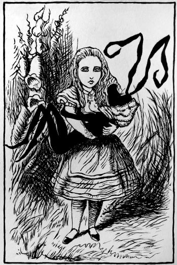 Alice and Black Rabbit as a pig (from Tenniel)